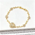 Vergoldetes Kristall Herz Armband