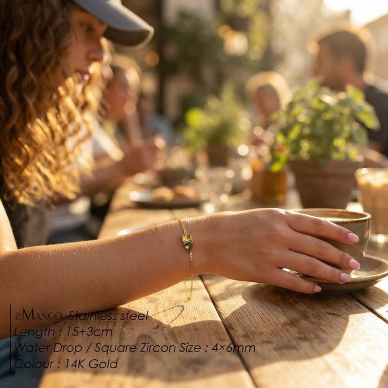 Edelstahl Zirkonia Charm Armband
