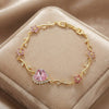 Vergoldetes Kristall Herz Armband